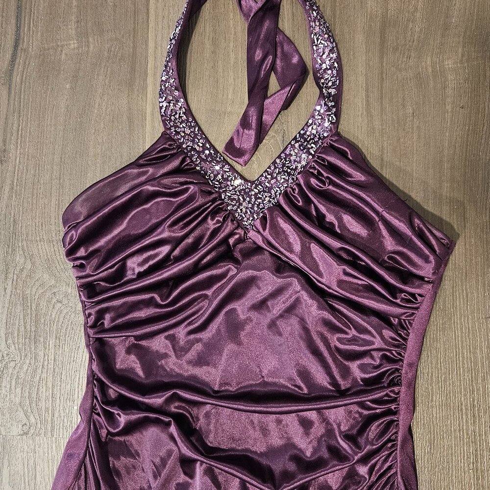 Satin Purple Prom Dress - City of Triangles